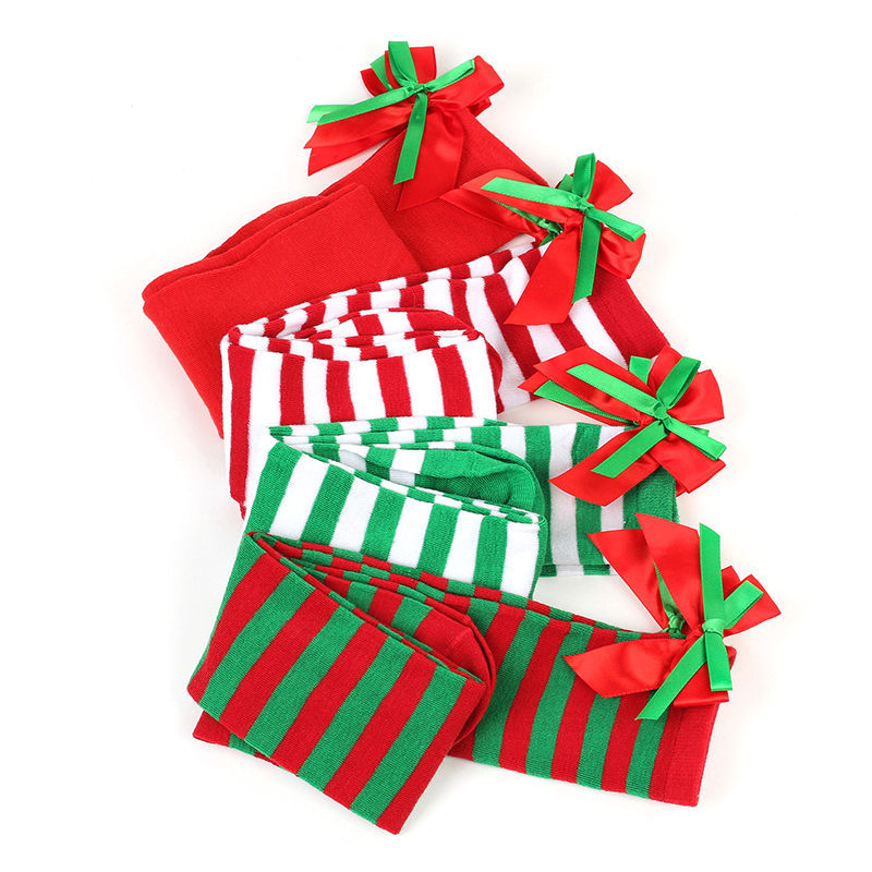 Miniature :  Chaussettes Hautes à Rayures pour Noël 