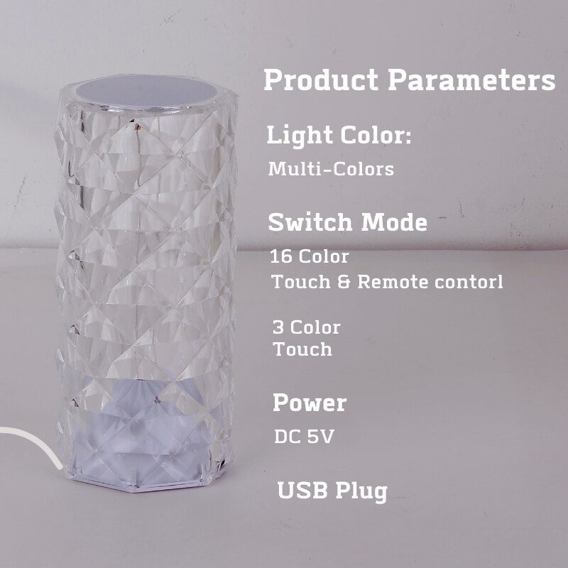 Miniature : Lampe de Table en Cristal Illuminée