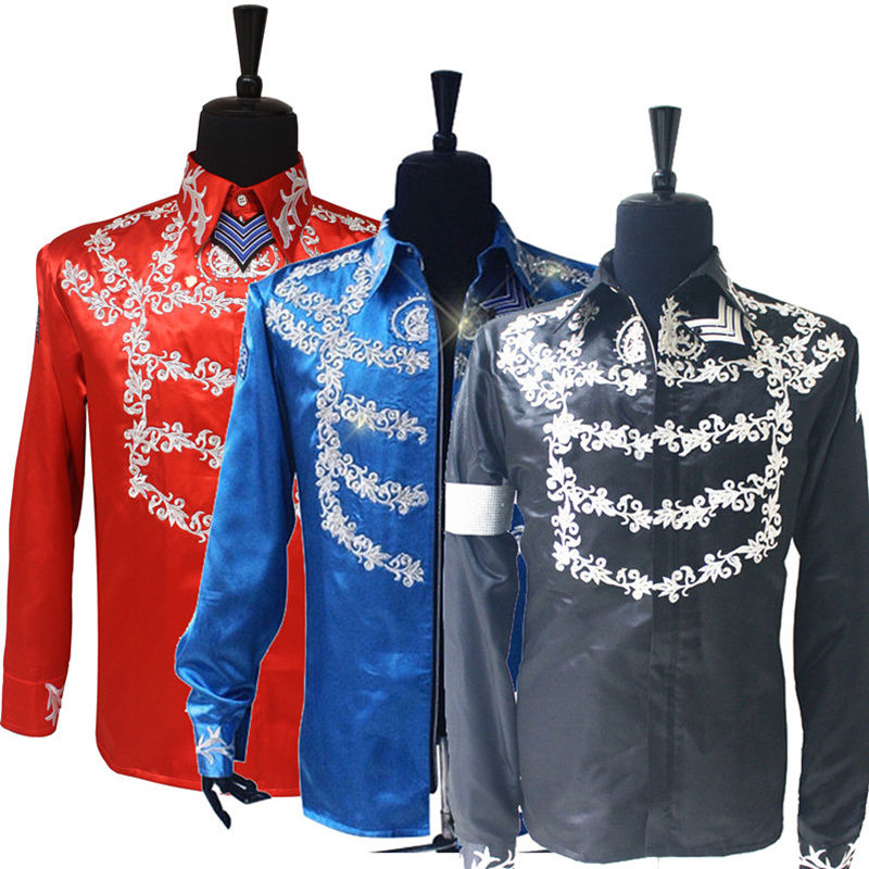 Costume tribute Michael Jackson impression argent 3 coloris vue de face