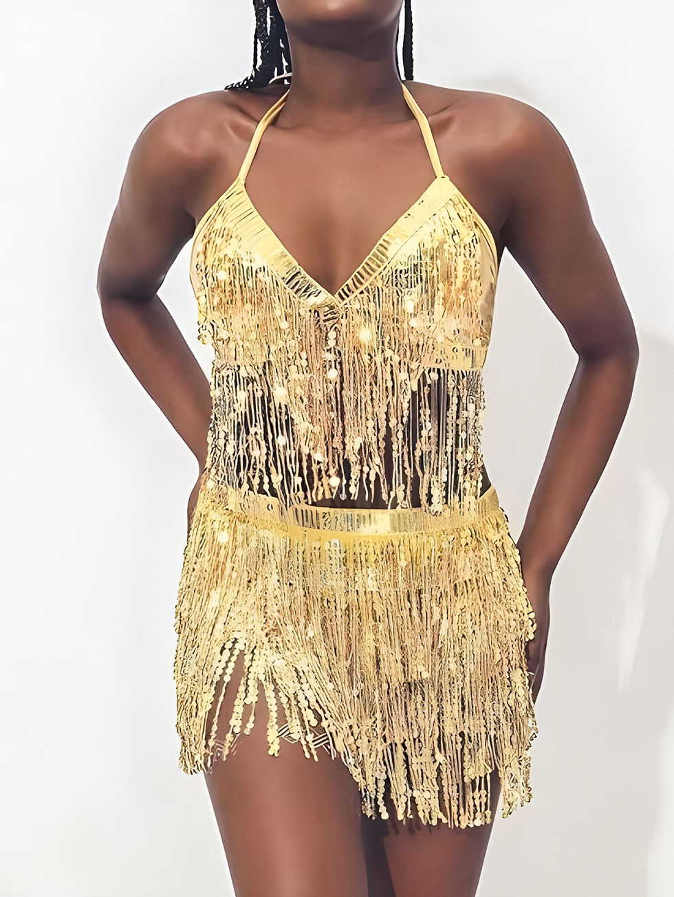 Miniature : Ensemble Top et Ceinture de Danse du Ventre à Paillettes