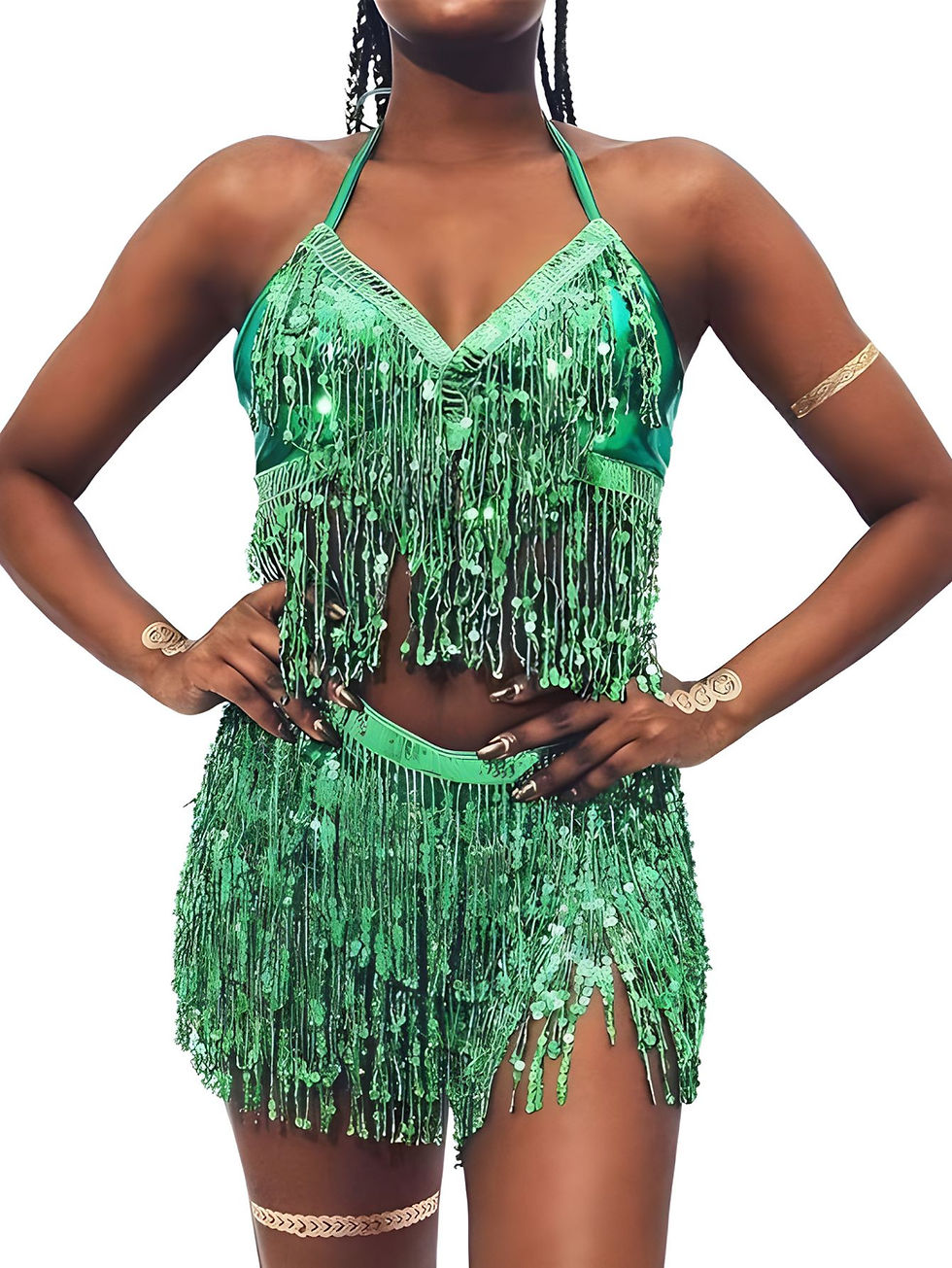 Miniature : Ensemble Top et Ceinture de Danse du Ventre à Paillettes