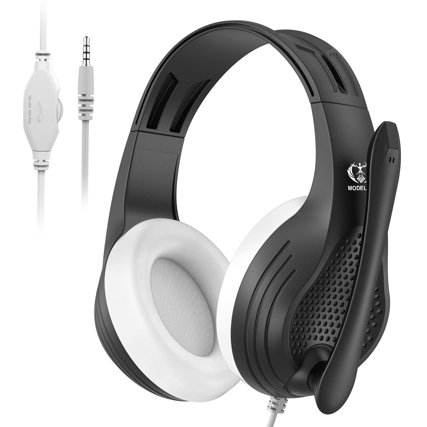 Wired Over-Ear Headphones with Mic, Noise Cancelling, Stereo Bass,