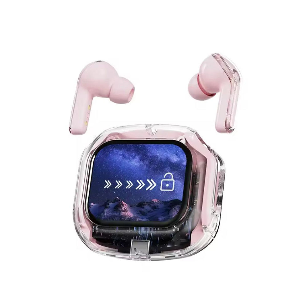 Thumbnail: Clear Sound Glassy Screen Futuristic Wireless Bluetooth Headphones