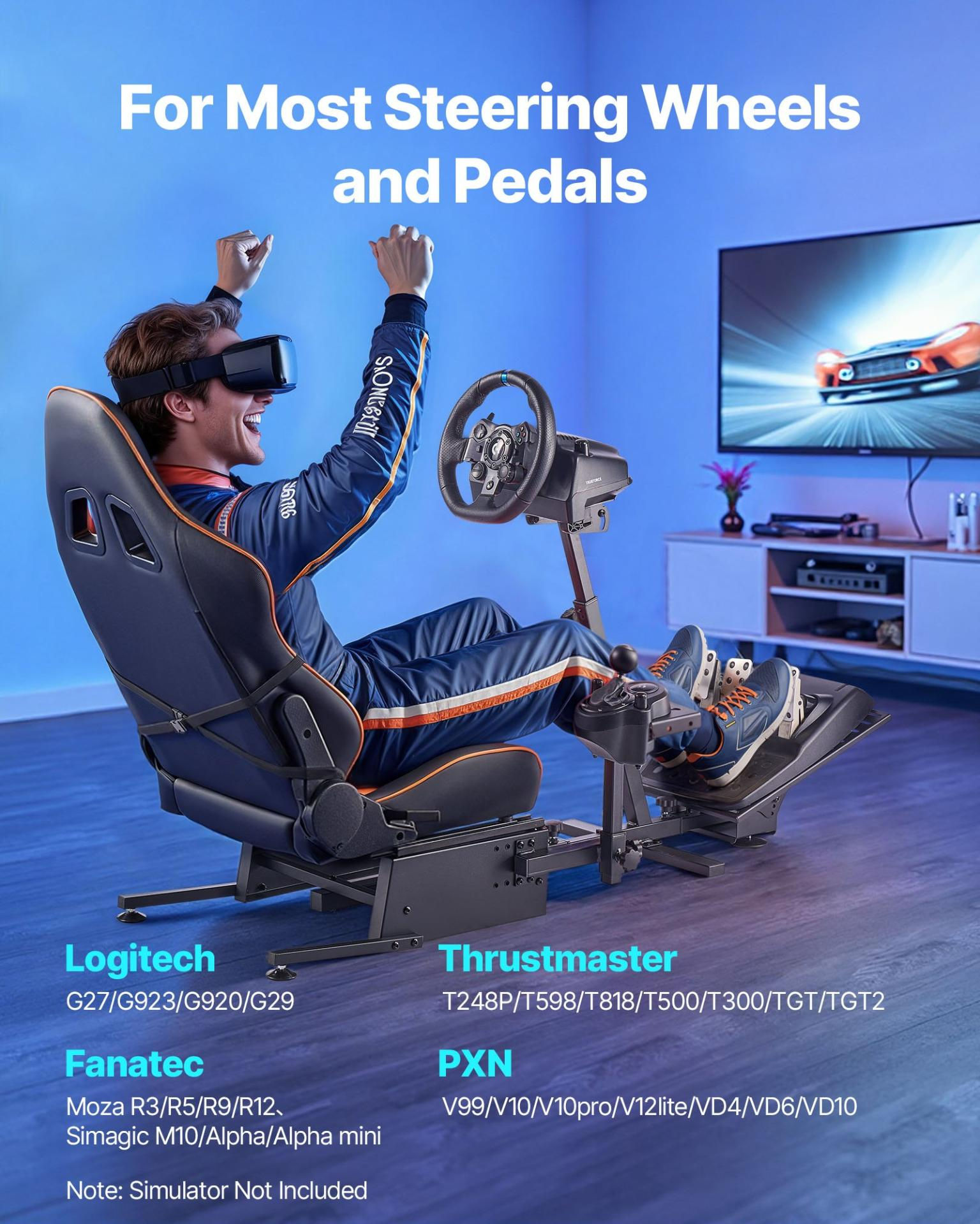 Simulator Cockpit Steering Wheel Stand VEVOR Racing Wheel Stand, Heavy-Duty