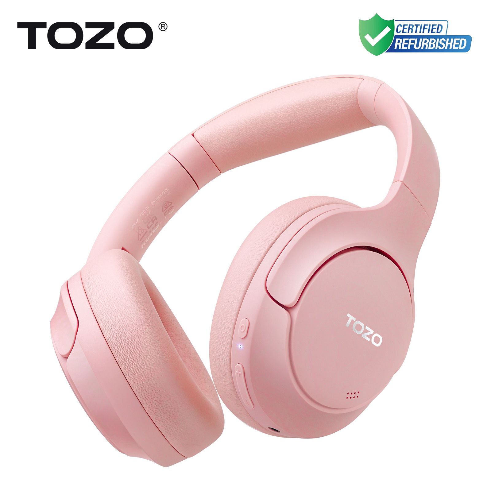 Refurbished TOZO Hi-Res Over Ear Headphones with Mic Hybrid Active Noise Cancell