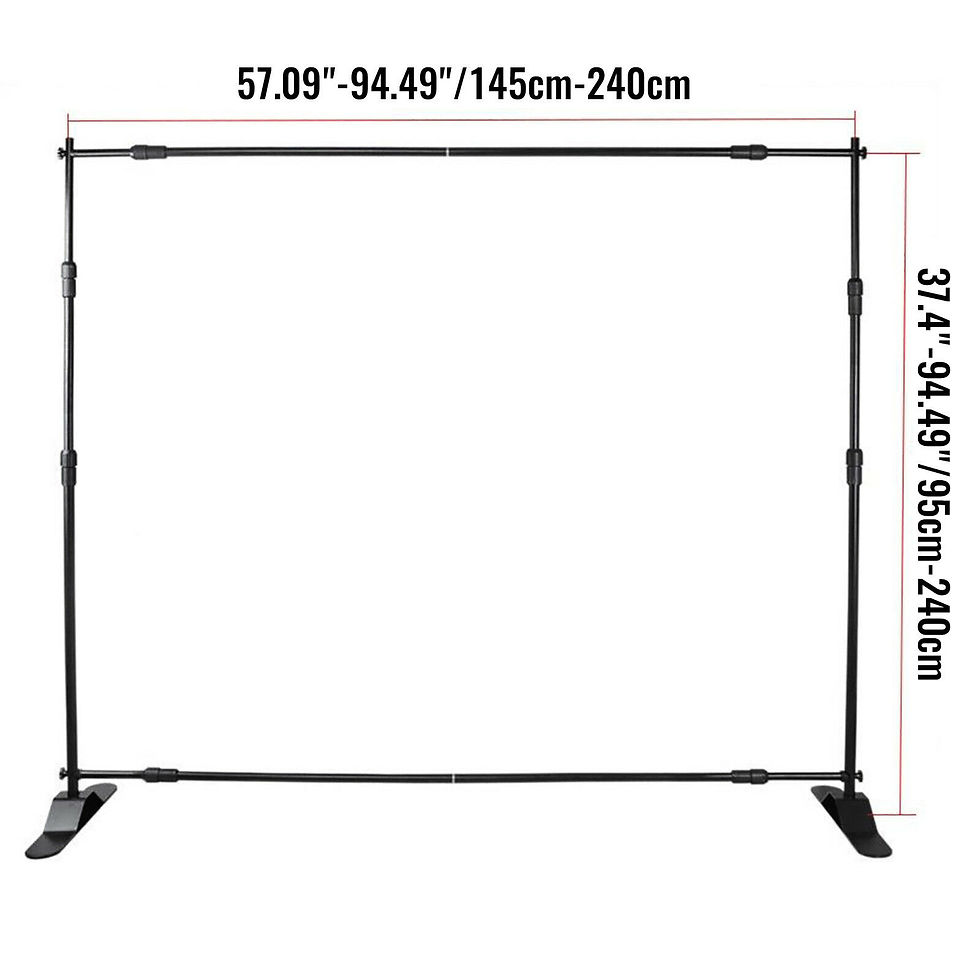 Thumbnail: SucceBuy 3x2.4M Backdrop Background Stand Adjustable Telescopic Backdrop Banner 