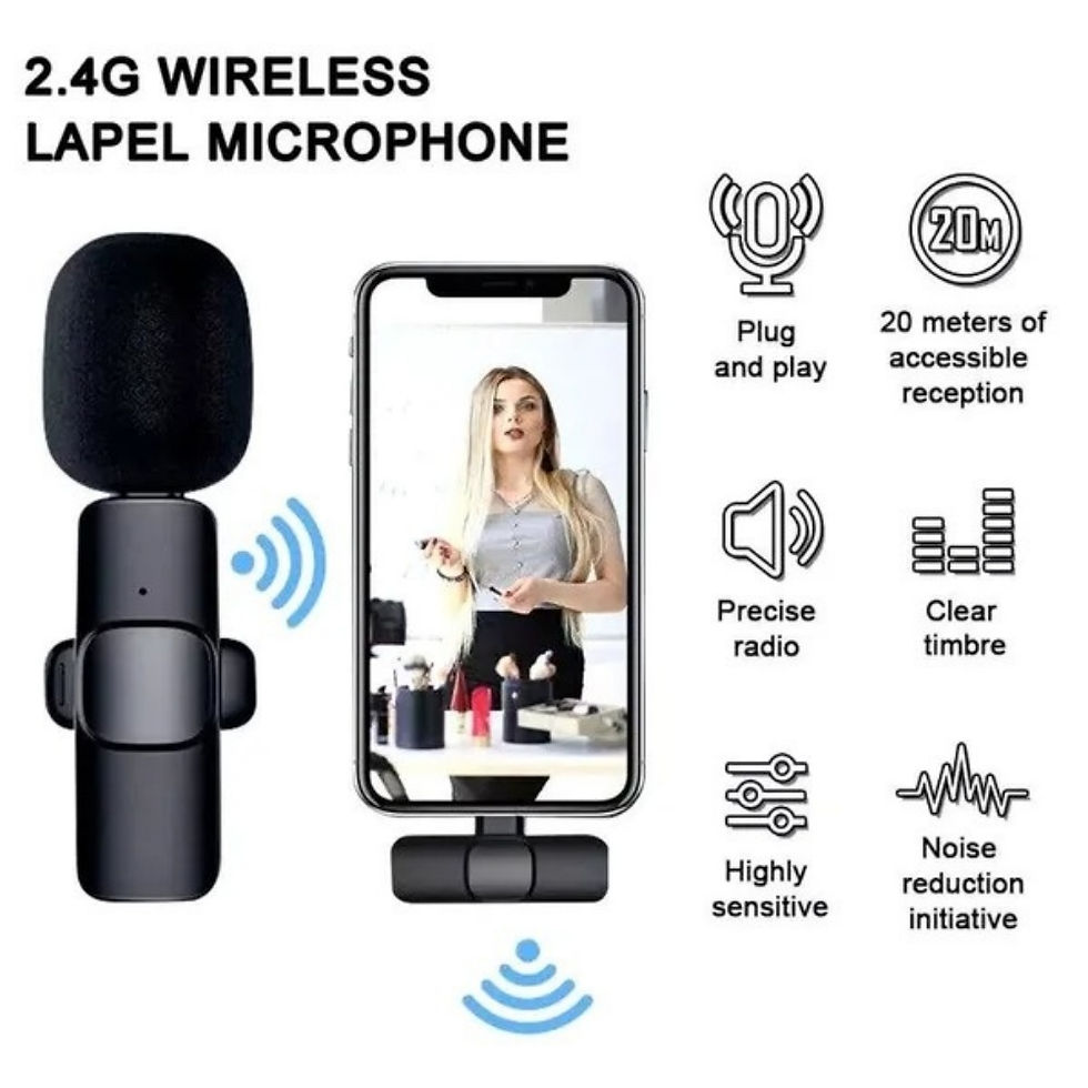 Thumbnail: Mini Portable Wireless Lavalier Microphone for Live Broadcast Gaming Audio Video
