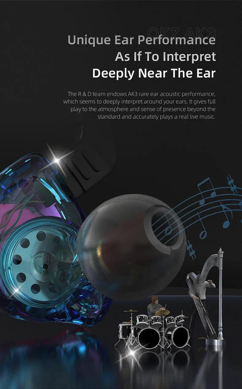 Thumbnail: QKZ AK3 FiLe Wired Earphone with Microphone HiFi Music Monitor Bass Headphones