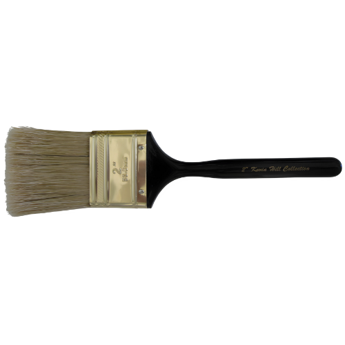 2 inch brush, natural hair for oil painting, black handle with Kevin Hill Collection on the side | from paintwithkevin.com