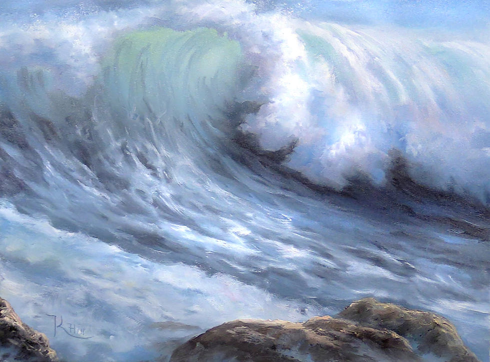 Thumbnail: Kevin Hill Introduction to Seascapes Course, Windy Crashing Wave | from paintwithkevin.com