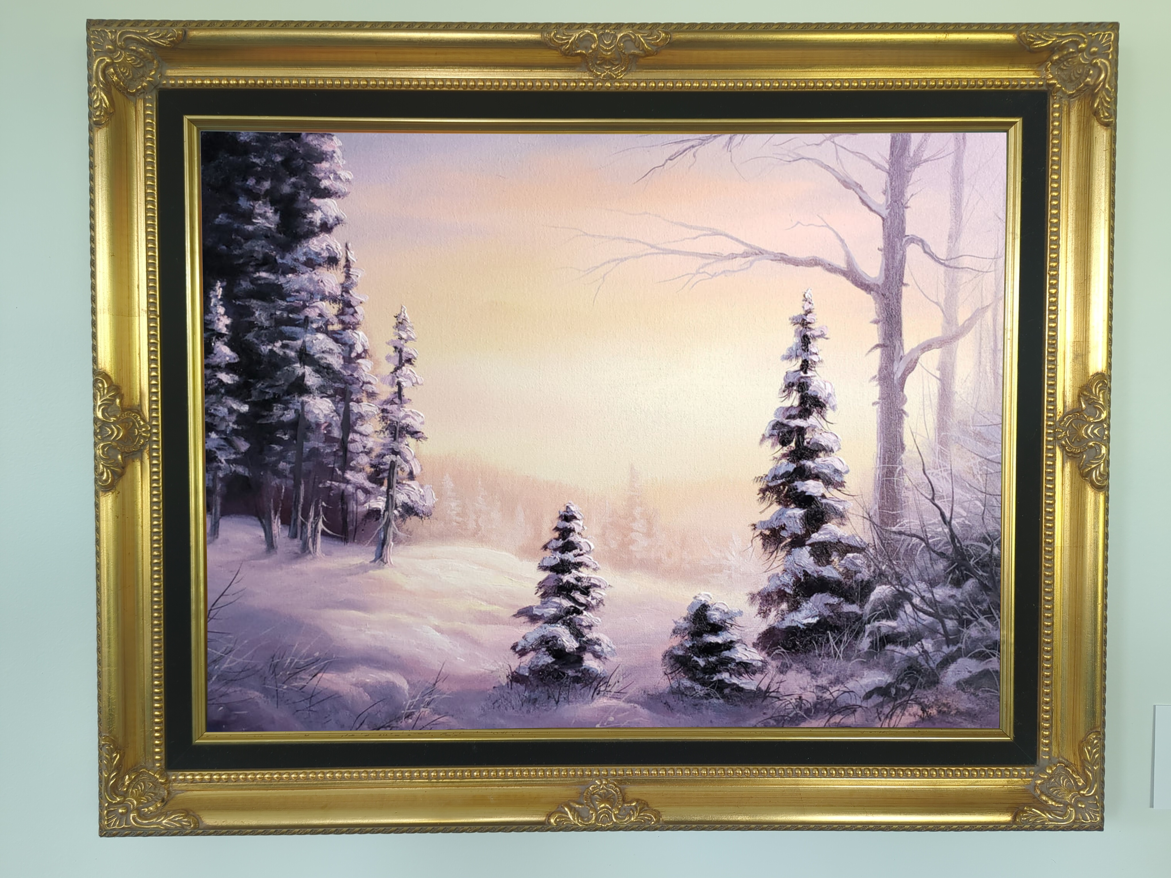 Snowy Winter Forest Landscape at Sunset | paintwithkevin.com