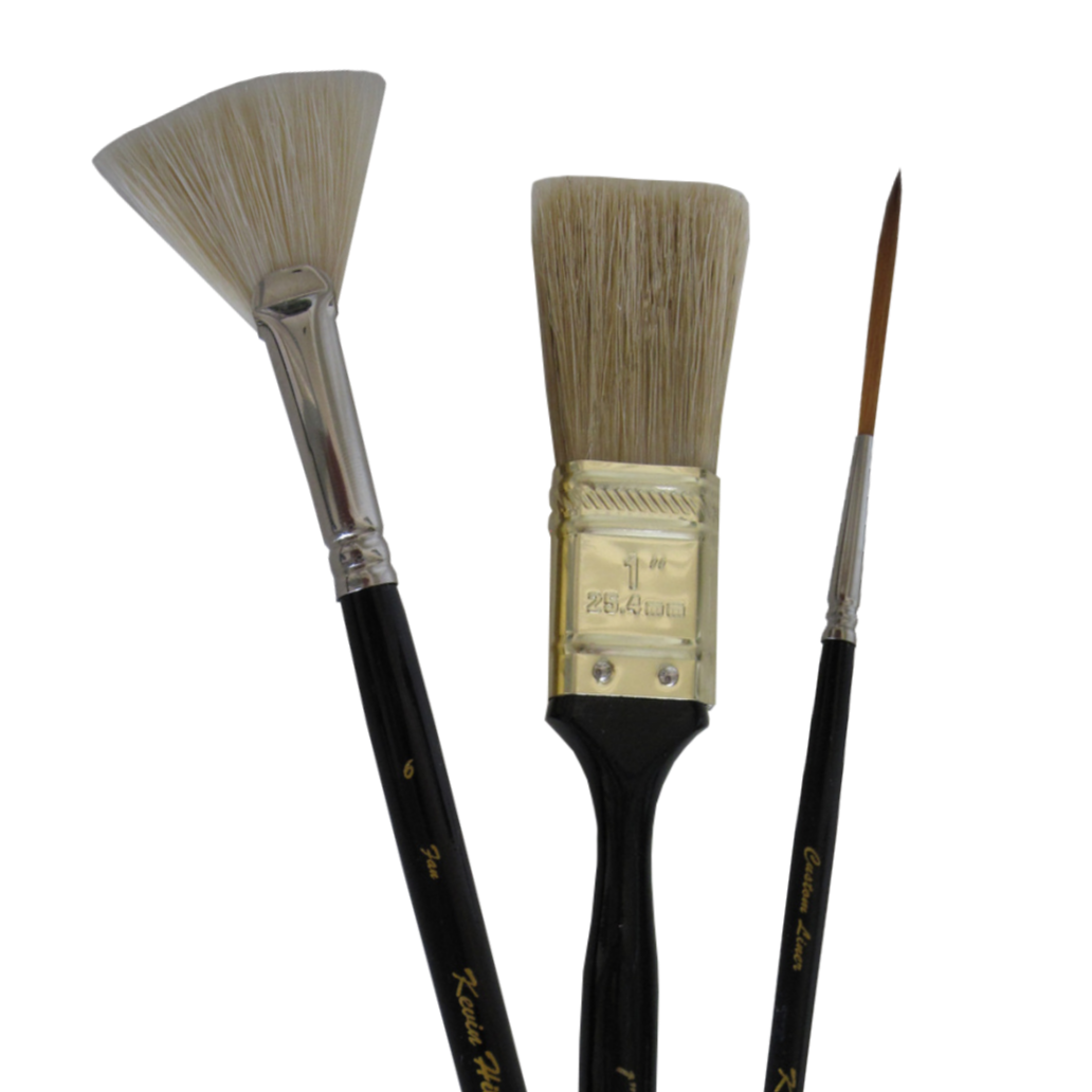 3 brushes made for oil painting with black handles | from paintwithkevin.com