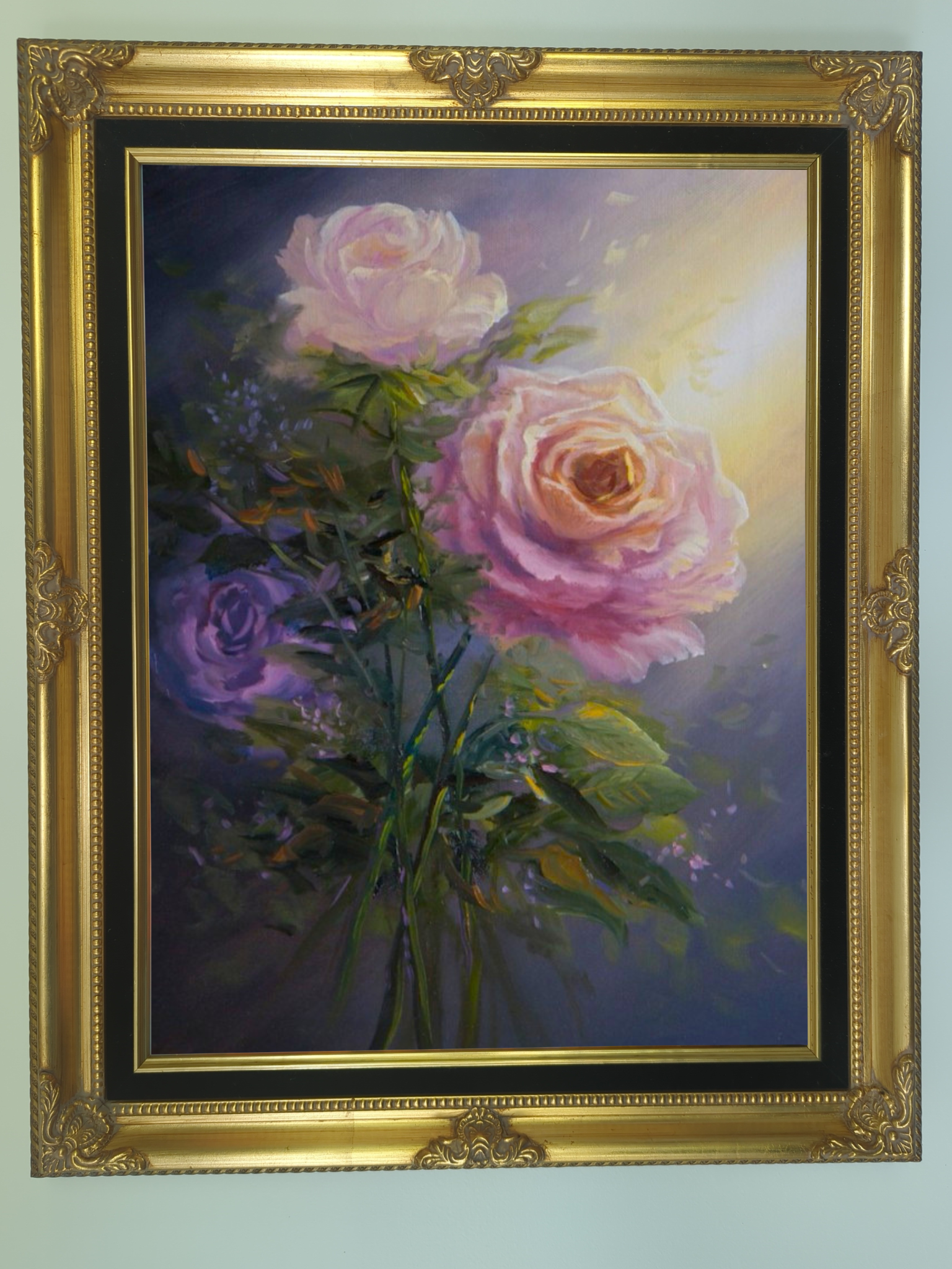 Roses in Light oil painting | paintwithkevin.com