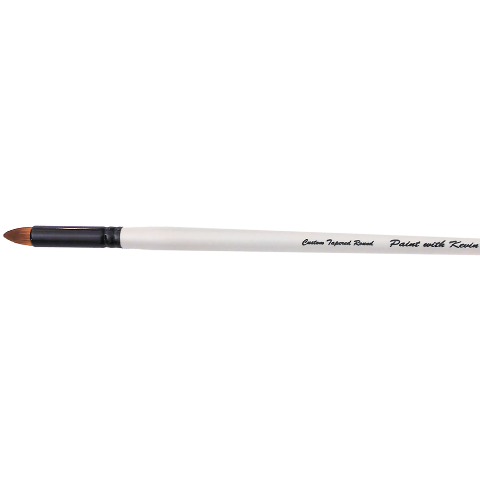 Tapered Round acrylic brush, long gray handle, Kevin Hill Collection | from paintwithkevin.com