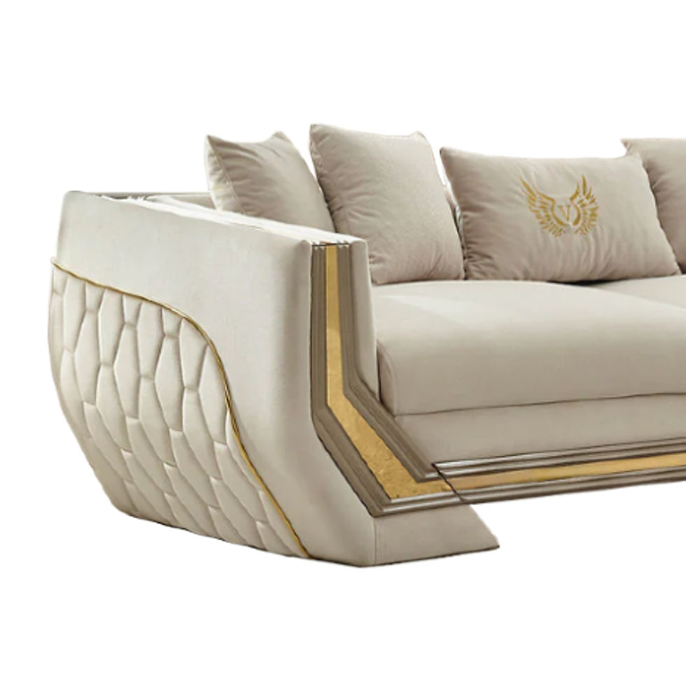 Thumbnail: Alina Cream Gold 2pc. Velvet Living Room Set