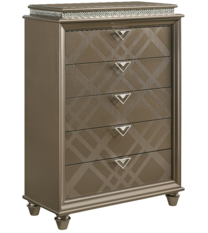 Thumbnail: Cristal Champagne Gold L.E.D. Bedroom Suite