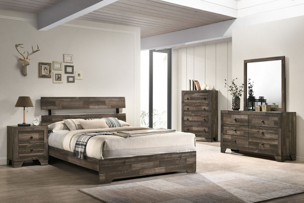 Thumbnail: Atticus Walnut Brown Platform Bedroom Set