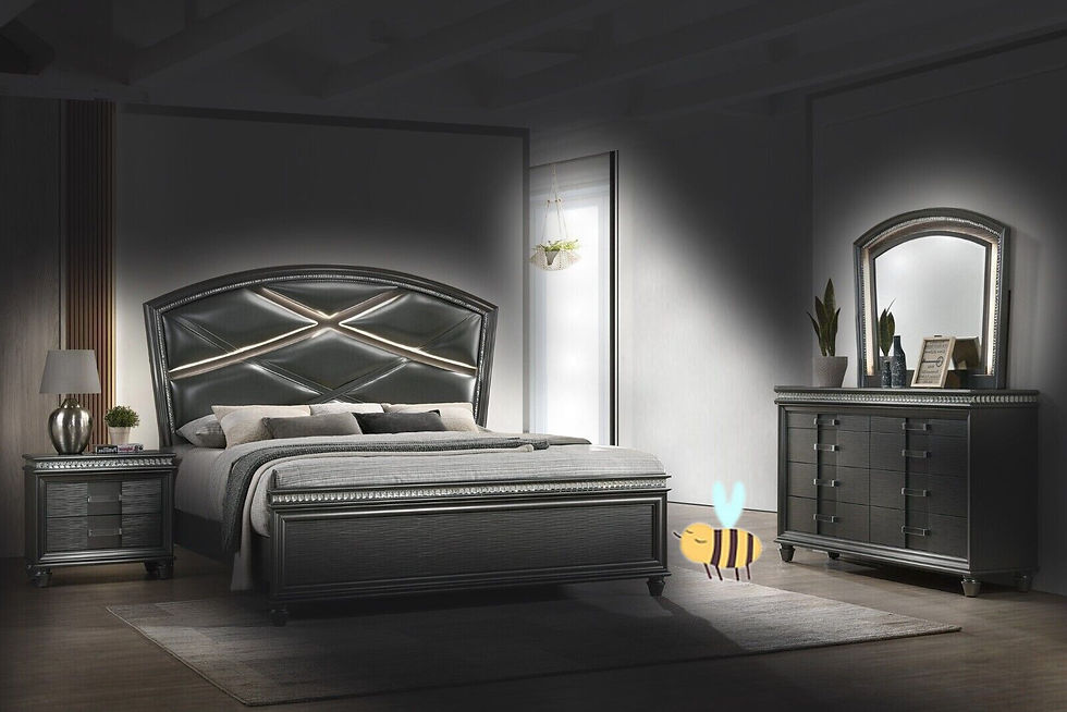 Thumbnail: Adira Gray L.E.D. Bedroom Suite