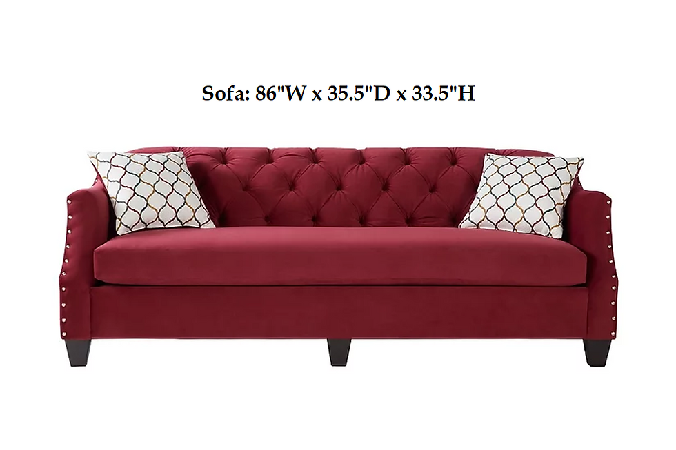 Thumbnail: Bing Red 2pc. Velvet Living Room Set