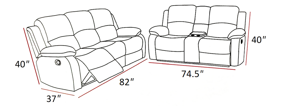 Thumbnail: Walter Brown 2pc. Leather Recliner Set