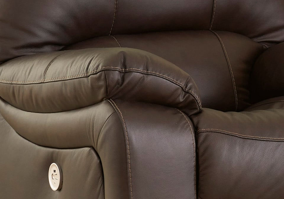 Thumbnail: Genuine Leather Brown 2pc. Leather Recliner Set