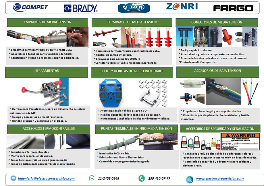 Catalogo accesorios electricos de media, baja y alta tensión