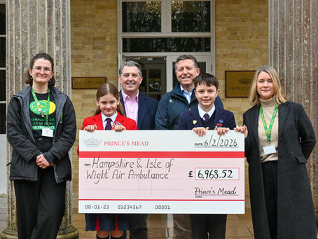 Prince's Mead Head Boy and Head Girl with the Chair of the PMA and Head of Prince's Mead and HIOWAA representatives 