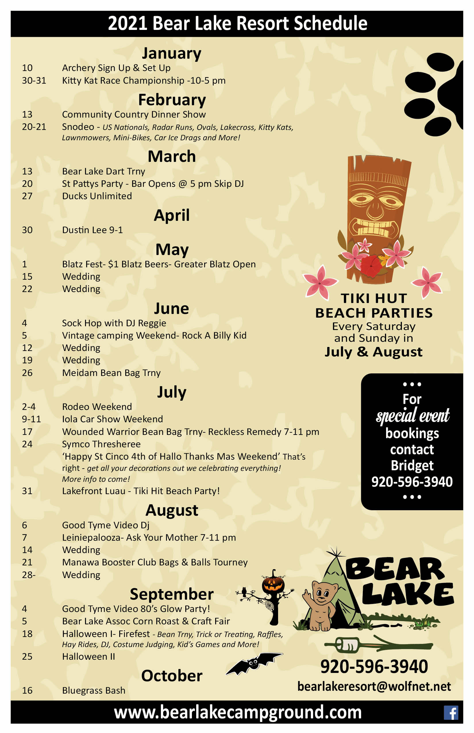 Bear Lake Campground and Resort Manawa Wisconsin