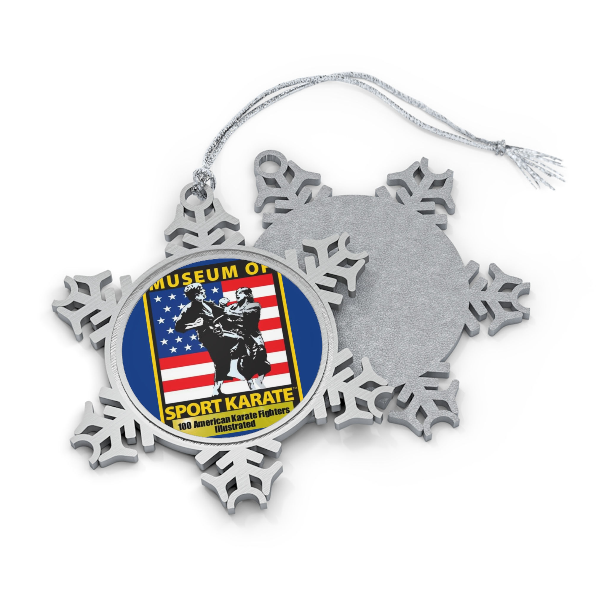 Pewter Snowflake Ornament — Museum of Sport Karate Logo Holiday Decoration