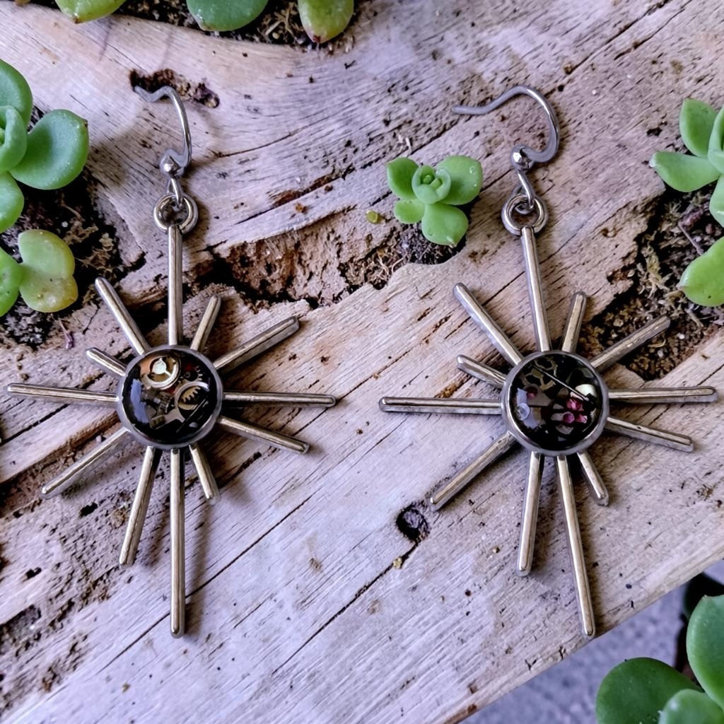 Steampunk watch parts earrings