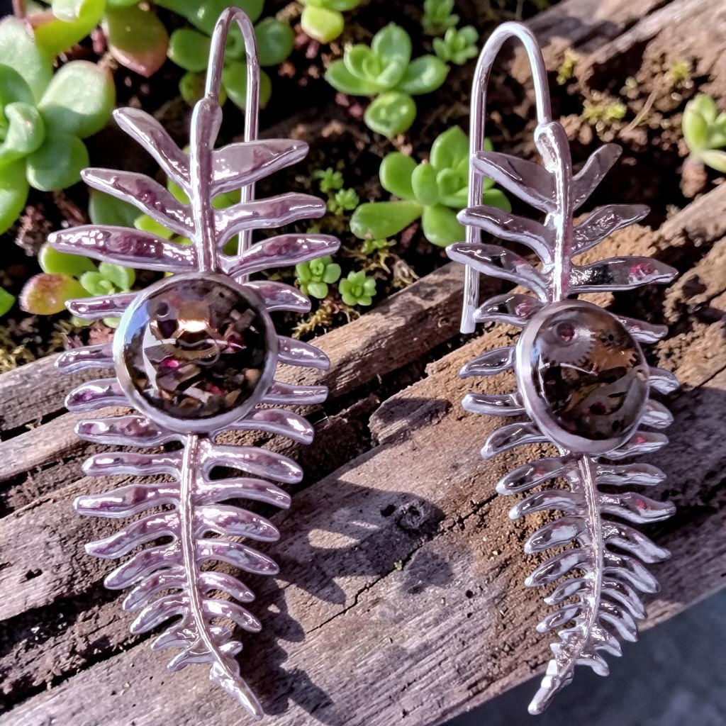 Steampunk watch parts leaf earrings