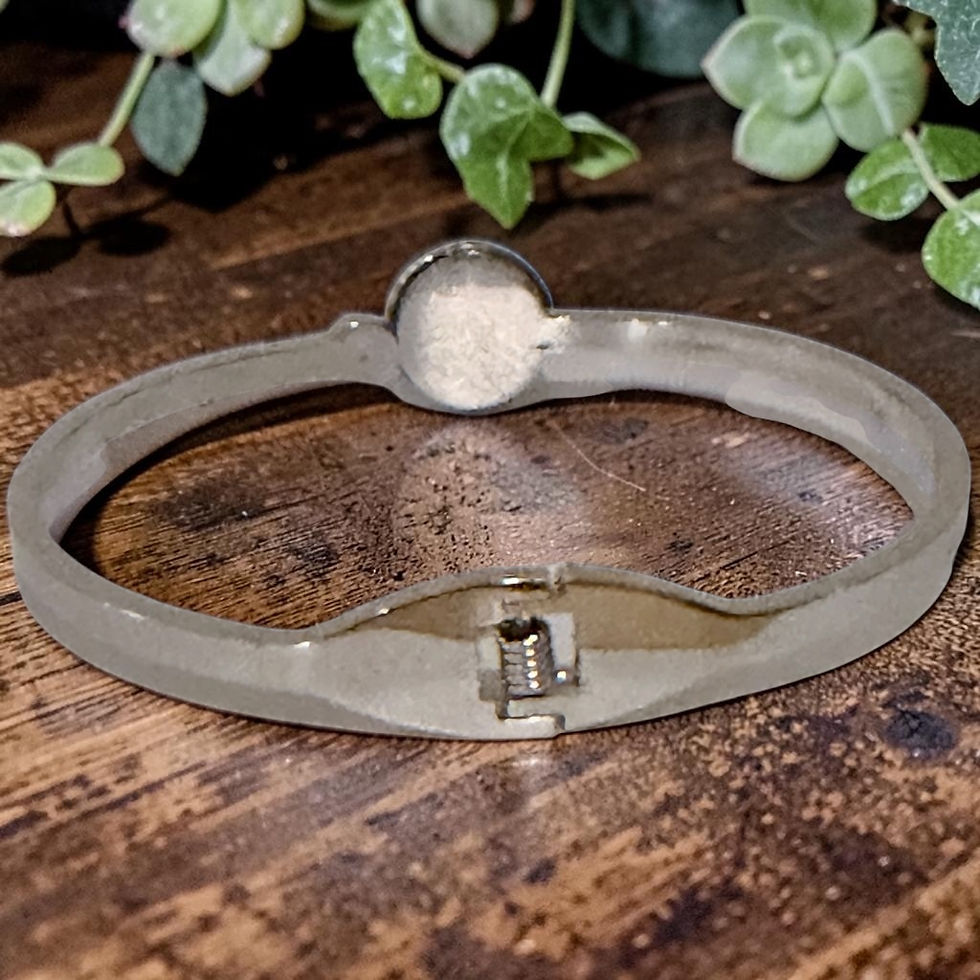 Thumbnail: Steampunk watch parts hinged bracelet (silver)
