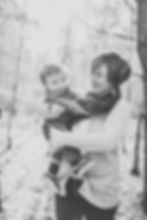 Black and white mother and son