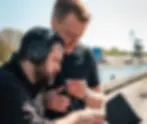 Moritz und Julian beim Dreh eines Films