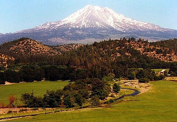 The Shasta River flowing from Mt Shasta.