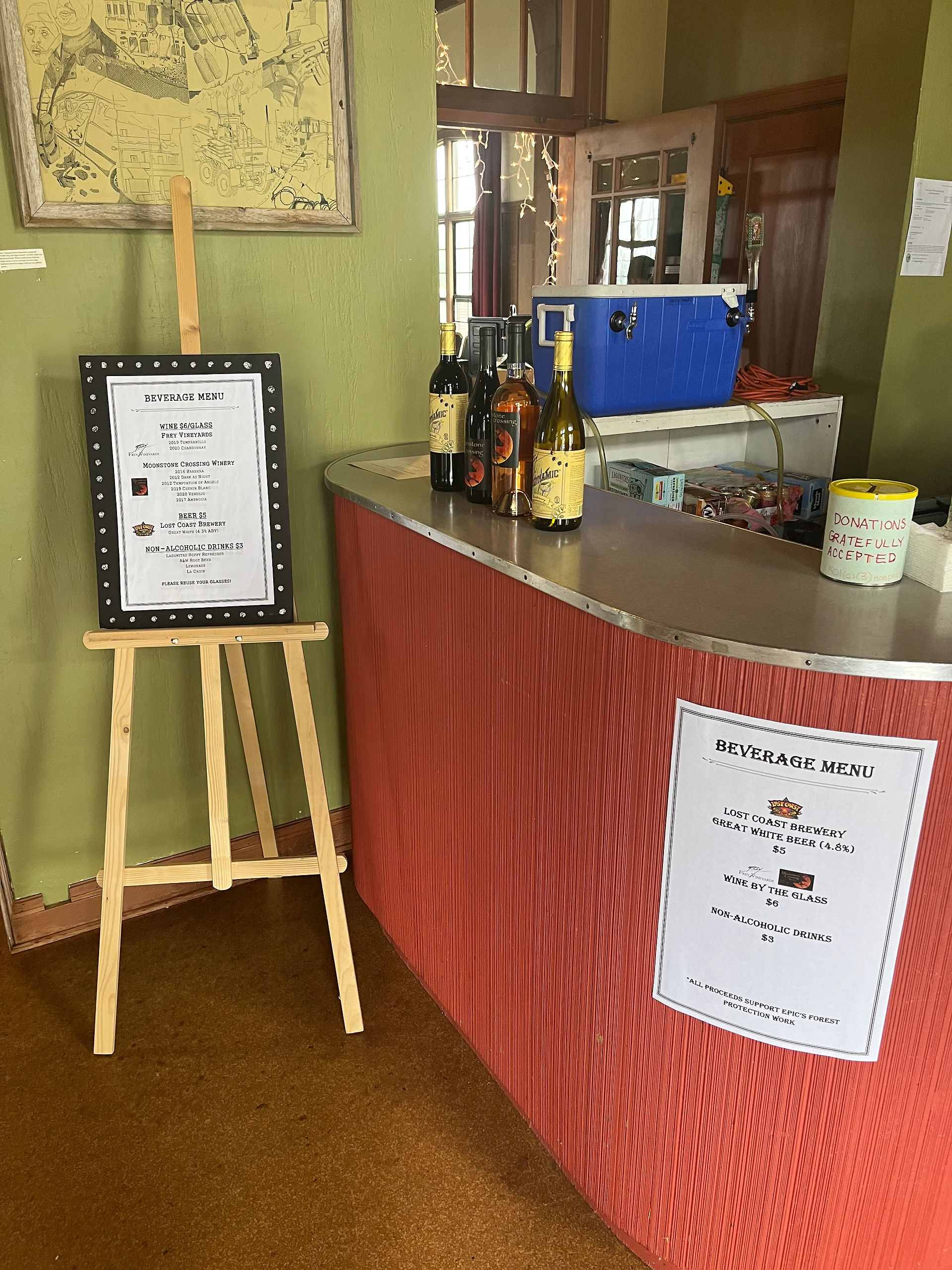 Bar setup.