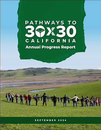 Title page of the 2024 "Pathways to 30x30 California" Annual Progress Report.