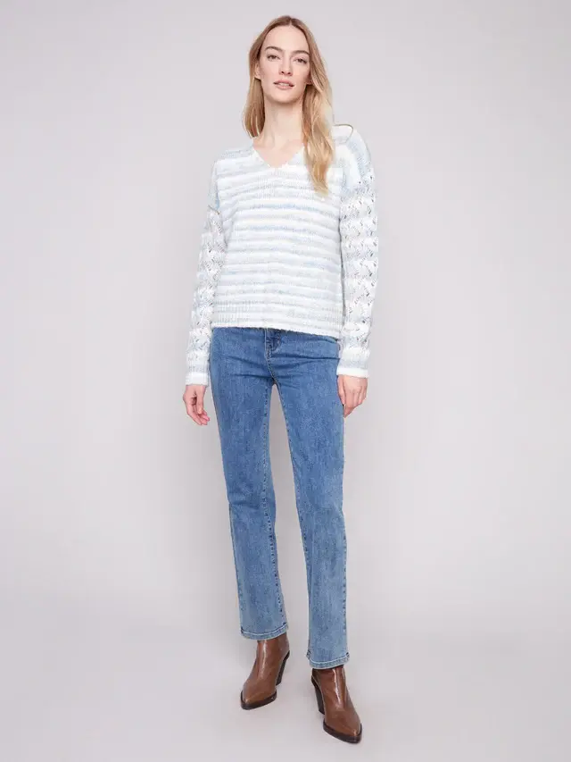 Thumbnail: Charlie B - Space Dye V-Neck Sweater