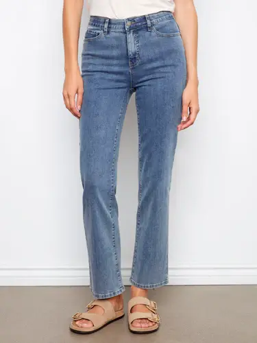 Thumbnail: Charlie B - Charlotte Straight Leg Jeans - Medium Blue
