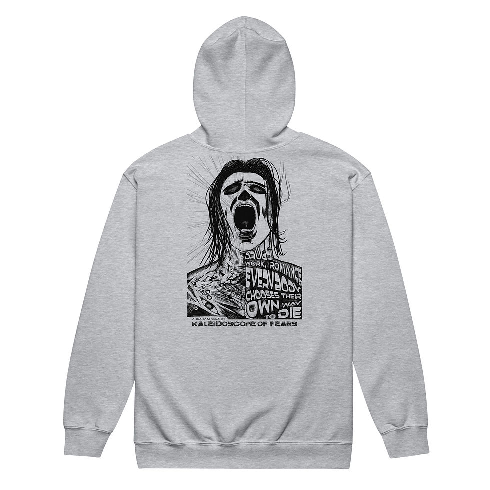 Thumbnail: Kaleidoscope of Fears - Hand-Drawn Series | Unisex zip hoodie