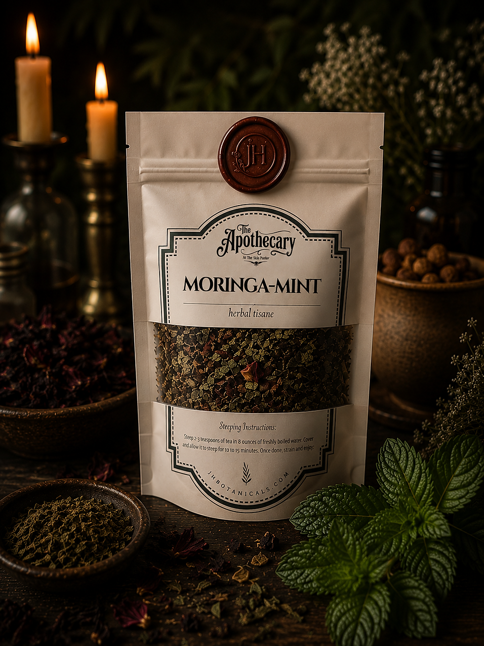 Moringa Mint blended tea pouch