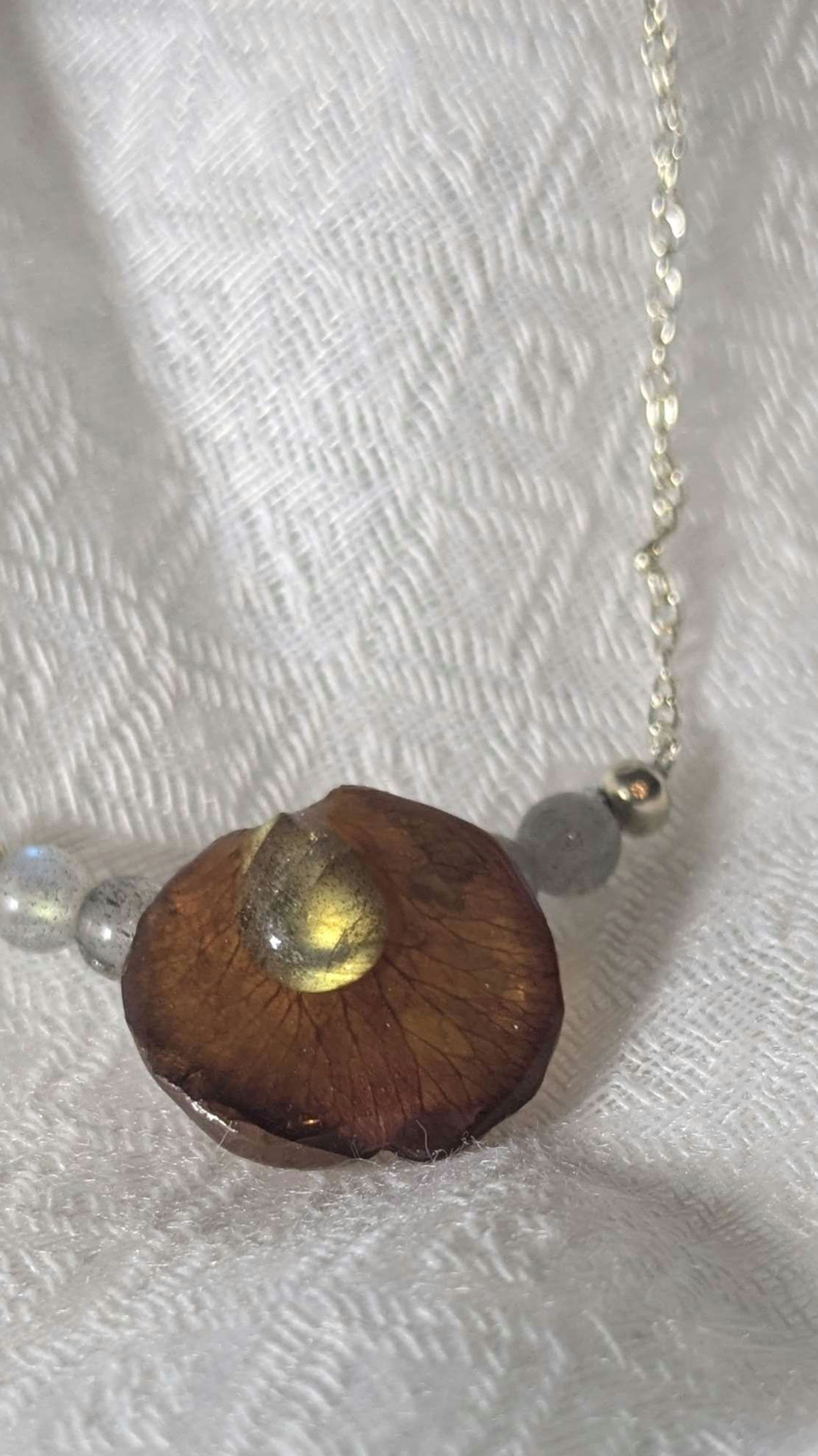Esmé - Collier Femme - Feuille et Labradorite