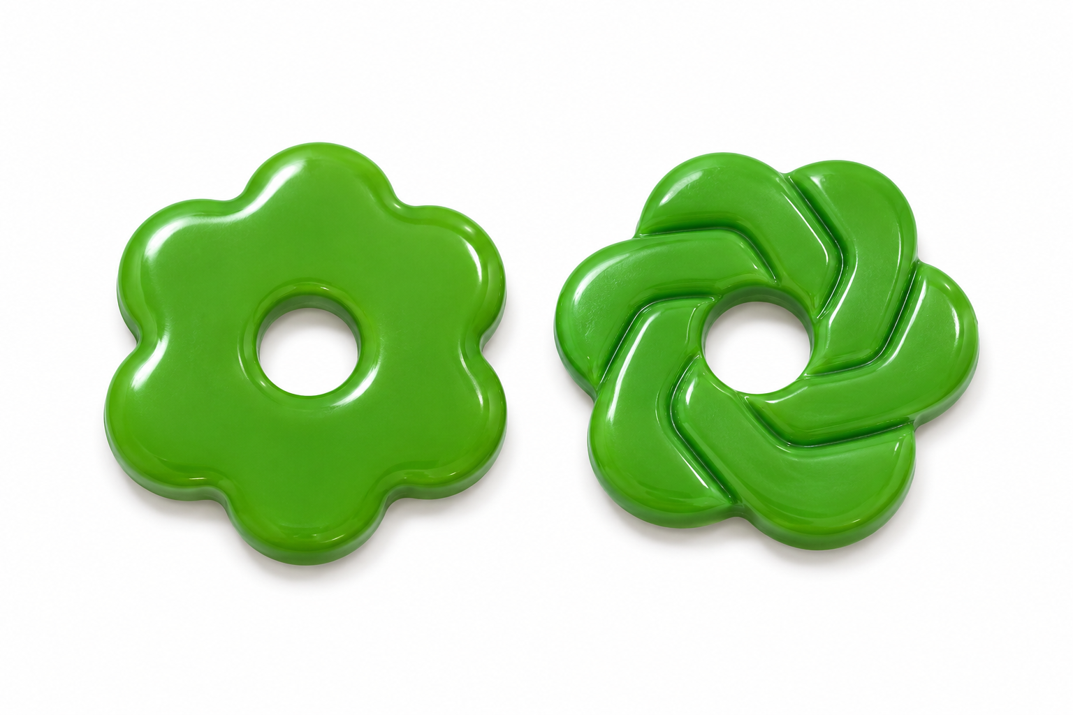Pampille réversible « Green Flower »