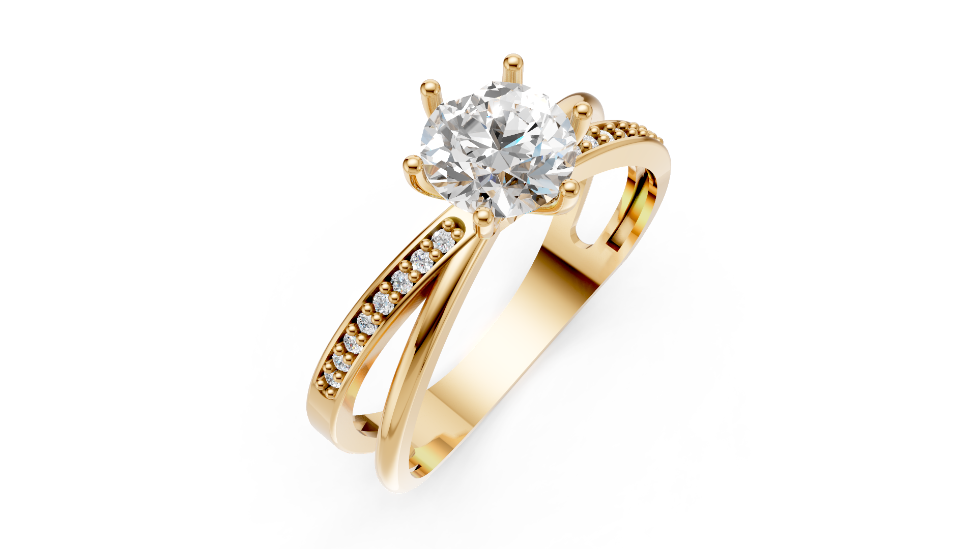 Anel de Noivado Ouro 18k Cravejado com Diamantes - Elegância e Brilho Perfeitos