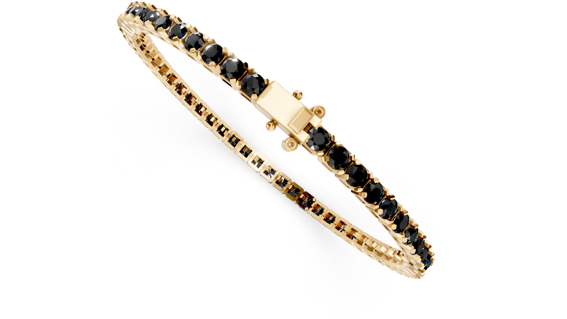 PULSEIRA RIVIERA OURO18KL DIAMANTES-LAB NEGROS