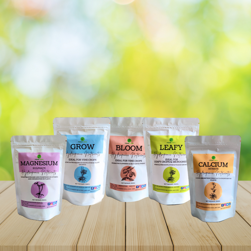 Hydroponics Nutrients Refill Packs Grow, Bloom, Leafy, Calcium