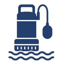 Dynamic pumps: submersible pump with float switch and base strainer for flood drainage.
