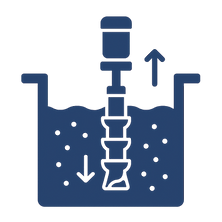 Vertical centrifugal pumps working in a slurry sump with a vertical turbine shaft, showing intake and discharge flow.