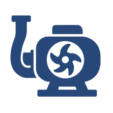 Dynamic pumps: centrifugal pump with impeller and volute for high-flow water transfer.