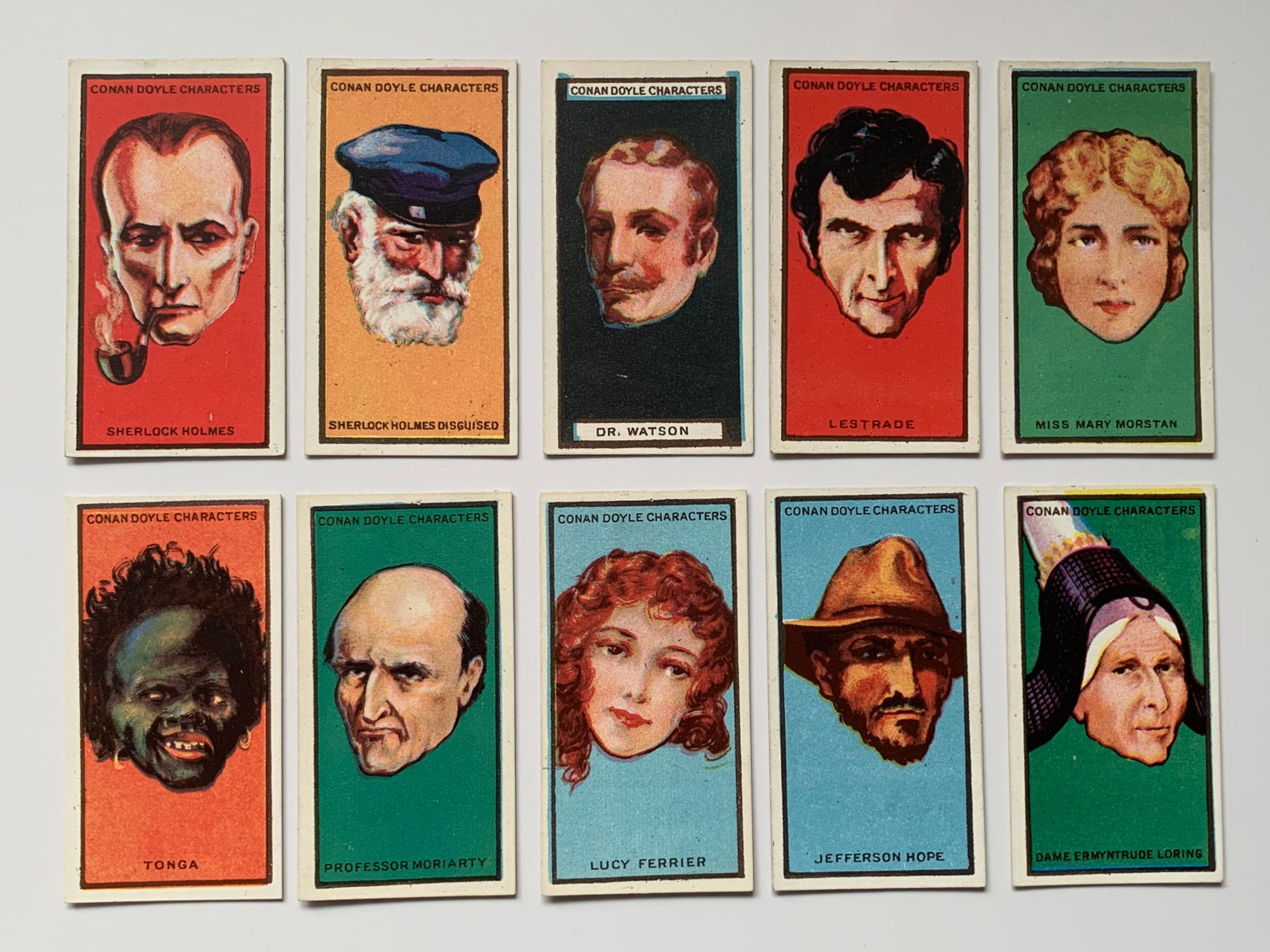 Boguslavsky Conan Doyle Characters Green Back Cigarette Cards